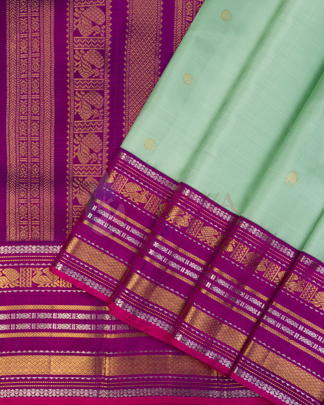 Pastel Green Kanchipuram Silk Saree - TSPQ11087