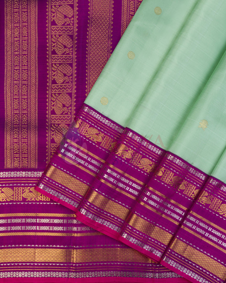Pastel Green Kanchipuram Silk Saree - TSPQ11087