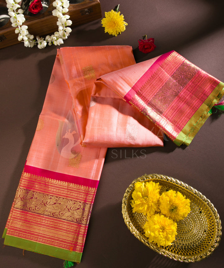 Light Orange Gadwal Silk Dupatta