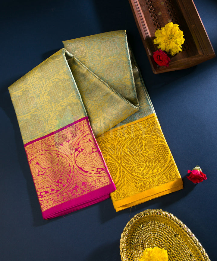 Green Kanjivaram Pure Handloom Silk Dupatta Online