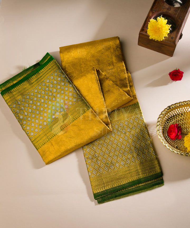 Yellow Kanchipuram Silk Dupatta - TSW1343