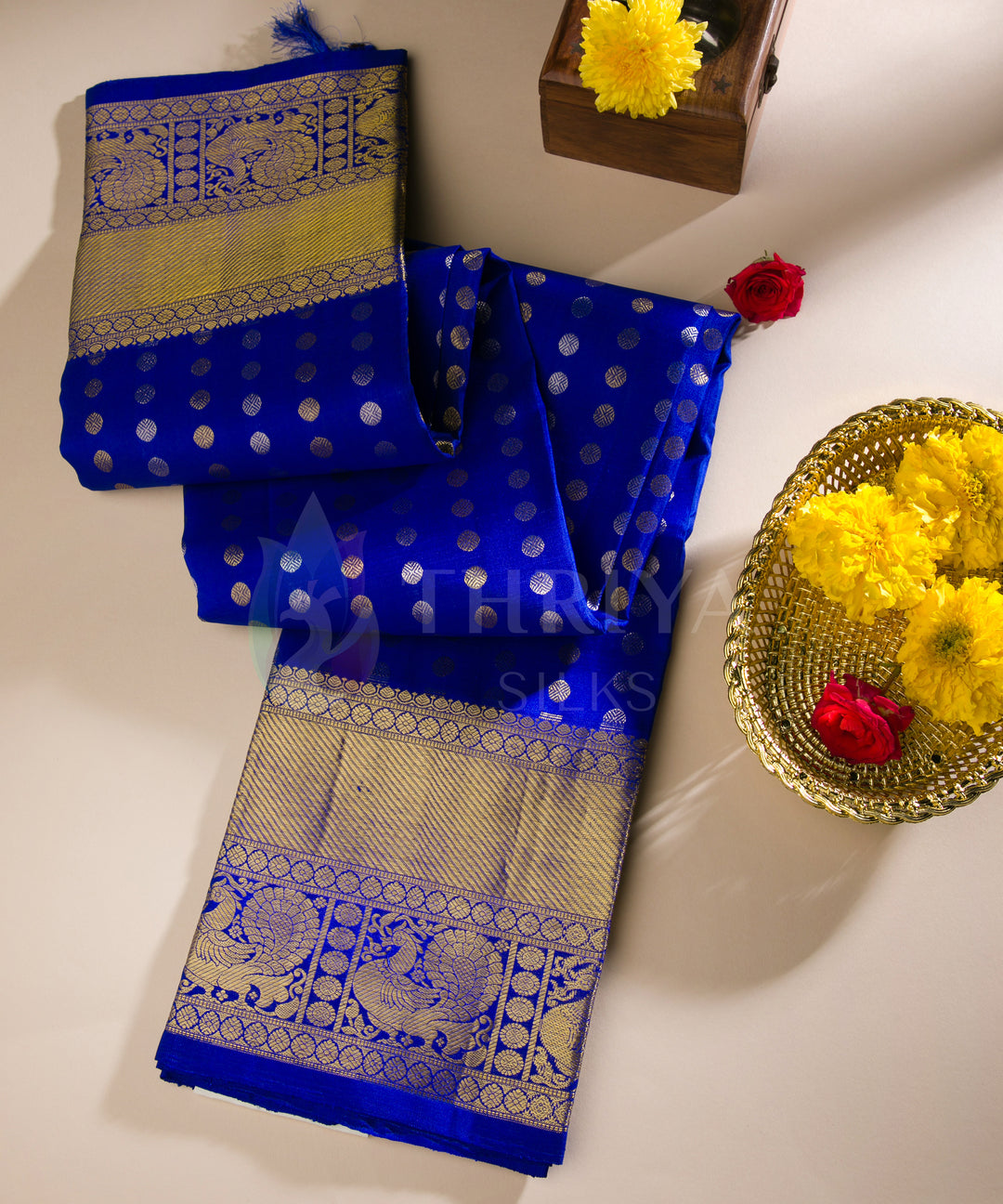 Blue Kanchipuram Silk Dupatta - TSW1341