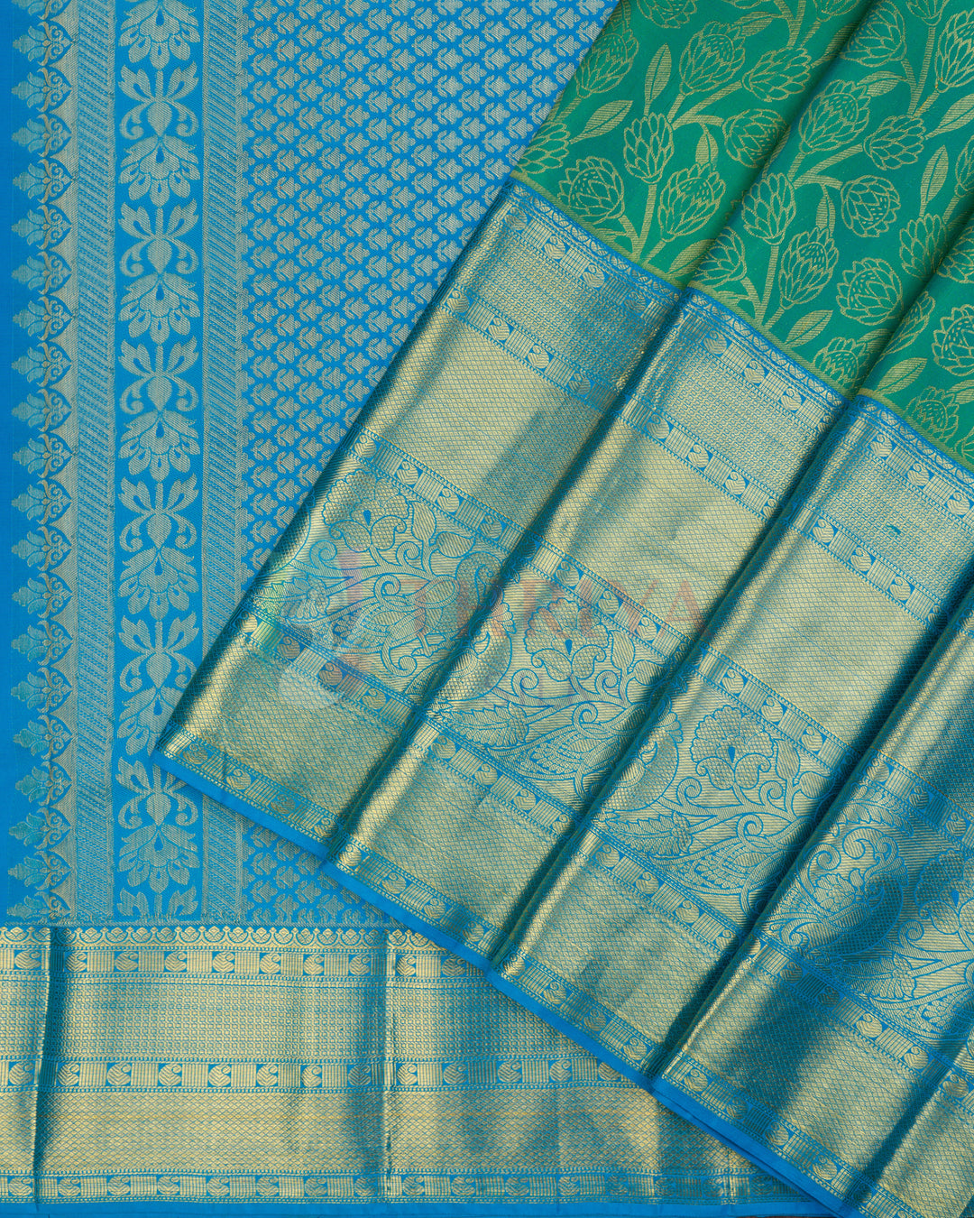 Green Kanchipuram Silk Saree - TSW1225