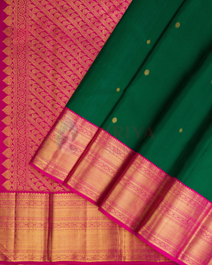 Dark Green Kanchipuram Silk Saree - TSPQ120501