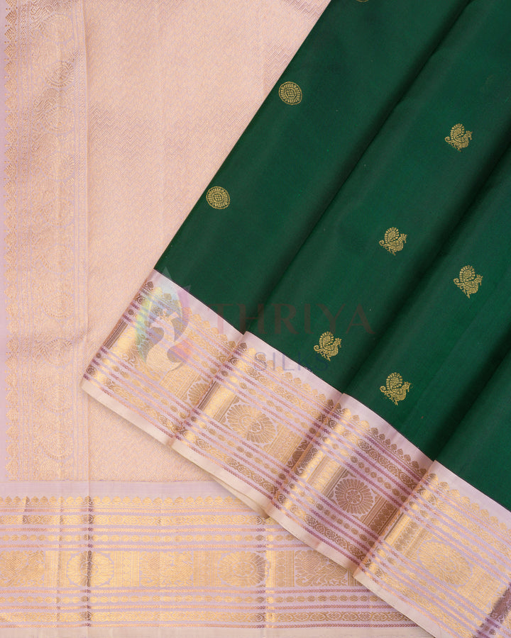 Green Korvai Kanchipuram Silk Saree - TSPQ120506