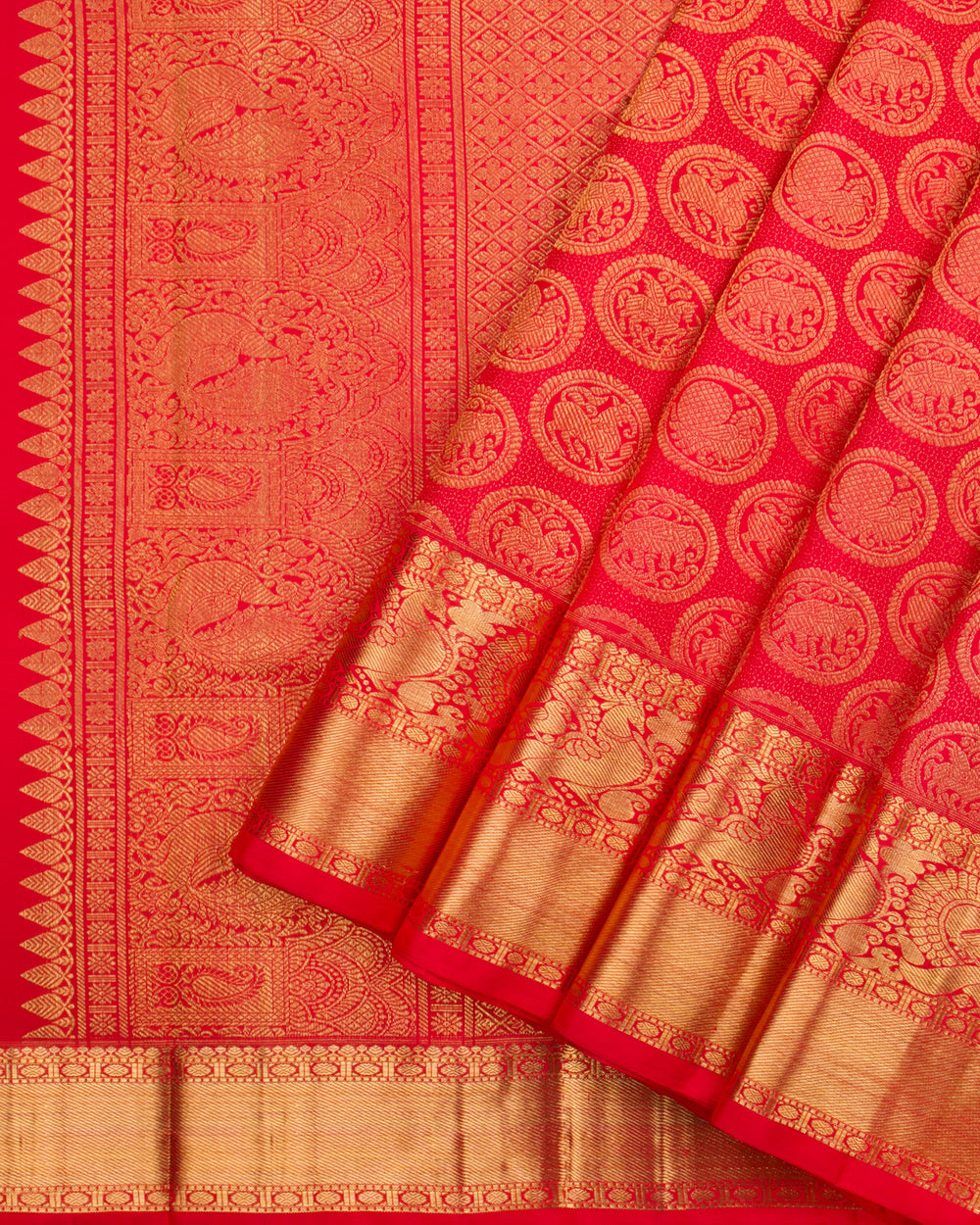 Red Kanchipuram Silk Saree- TSW1122 - View 2