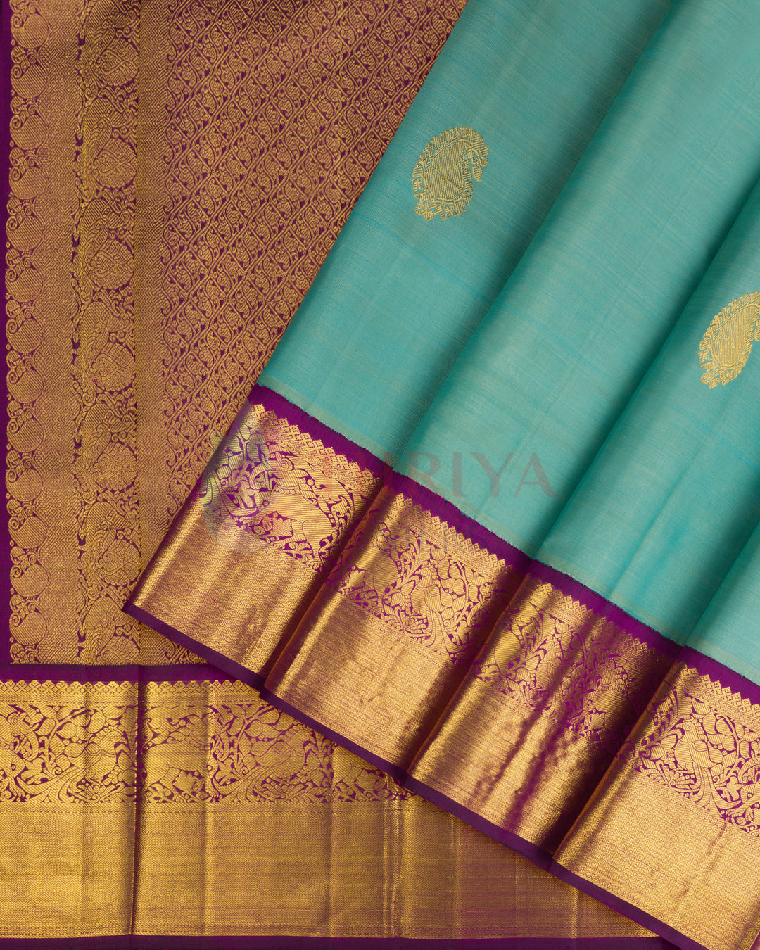 Light Sky Blue Kanchipuram Silk Saree - TSPQ200704