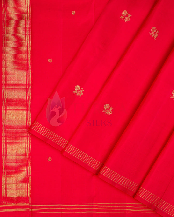 Red Kanchipuram Silk Saree & 3G - TSPQ11090