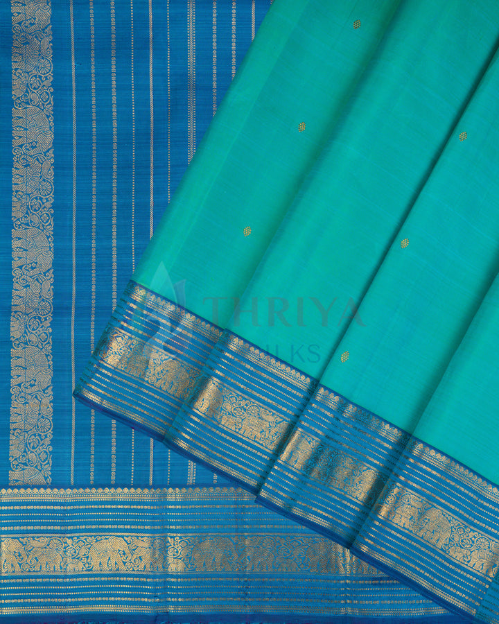 Coral Green Kanchipuram Silk Saree -TSPQ100516