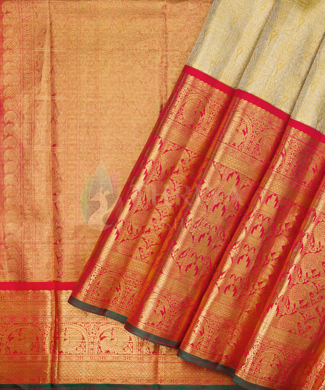 Gold and Red Kanchipuram Silk Saree - TSW0913 - View 2