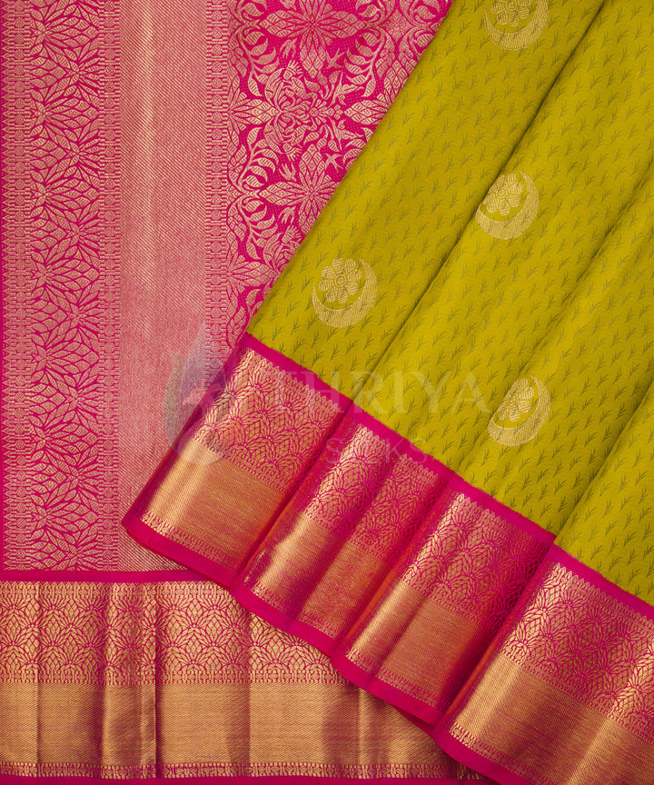 Parrot Green and Pink Kanchipuram Silk Saree - TSW050701 - View 2