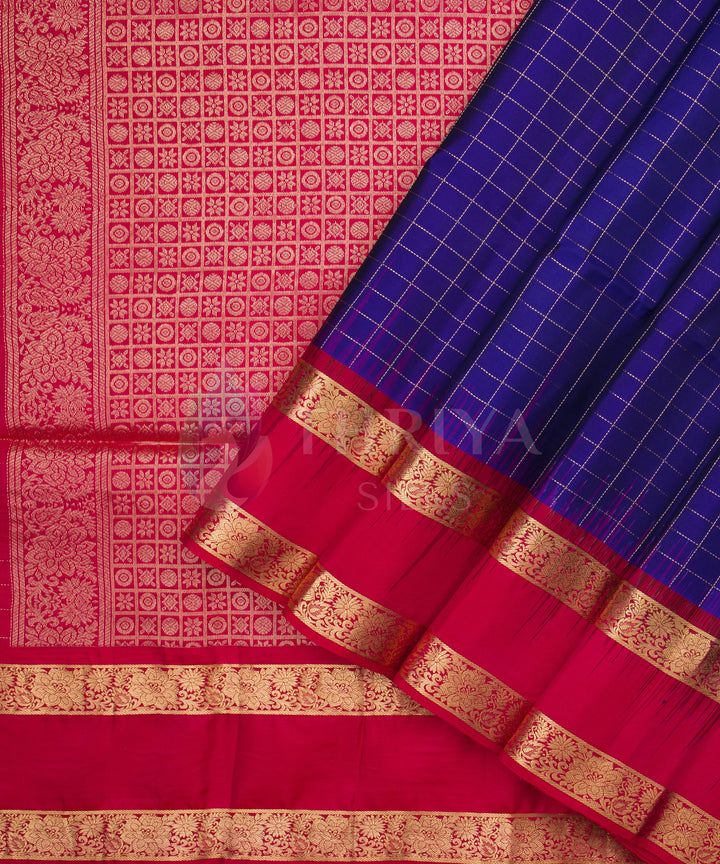 Violet and Pink Soft Silk Saree - TSW060707 - View 2