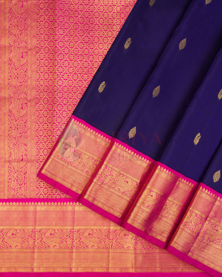 Navy Blue Kanchipuram Silk Saree - TSW1245