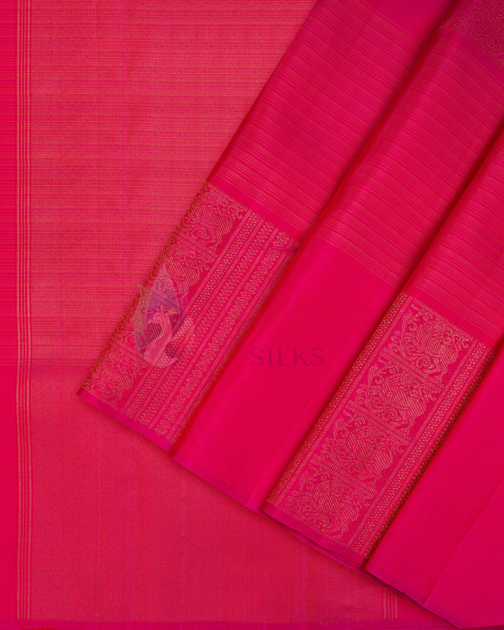 Rani Pink Borderless Kanchipuram Silk Saree - TSPQ190708