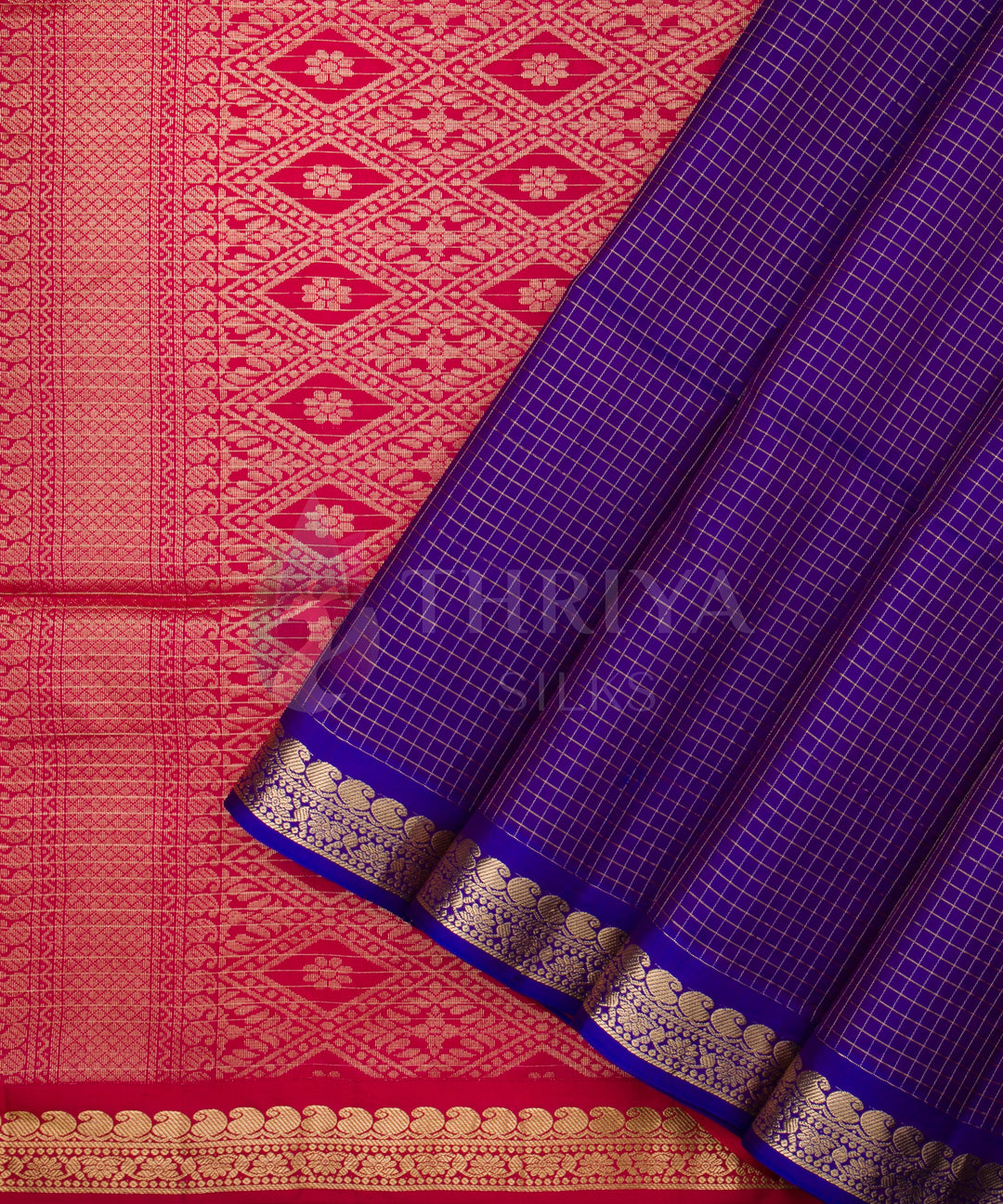 Purple and Red Soft Silk Saree - TSW060704 - View 2