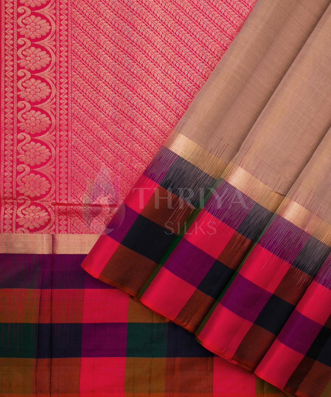 Light Brown Soft Silk Saree - TSW060701 - View 2