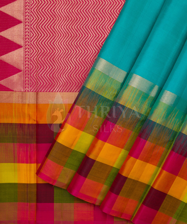 Turquoise Soft Silk Saree - TSW060702 - View 2