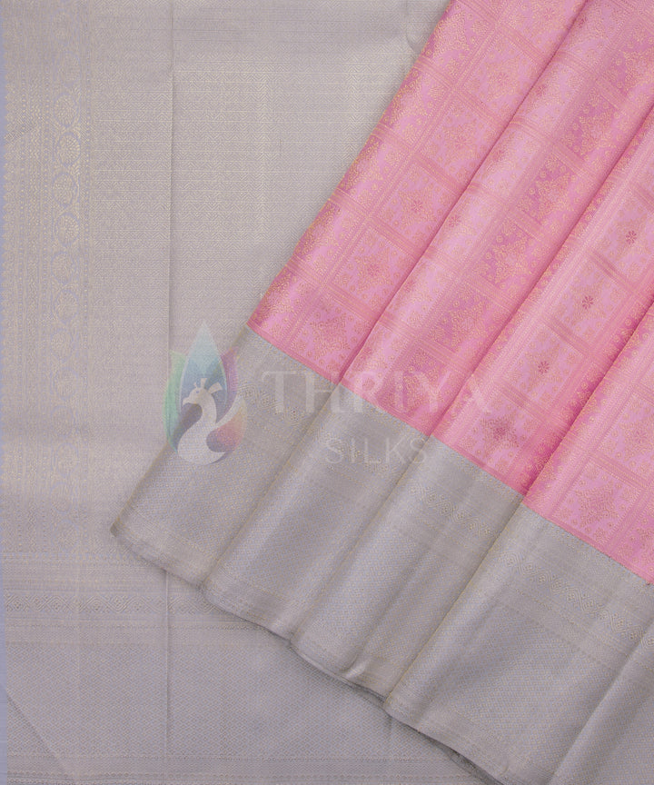 Pink and Silver Kanchipuram Silk Saree - TSW1128 - View 2