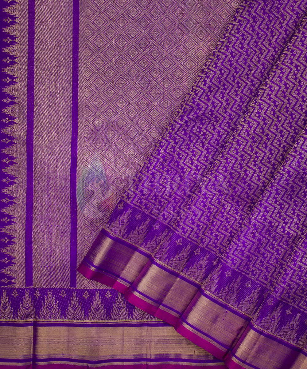 Purple Kanchipuram Silk Saree - TSW050703 - View 2