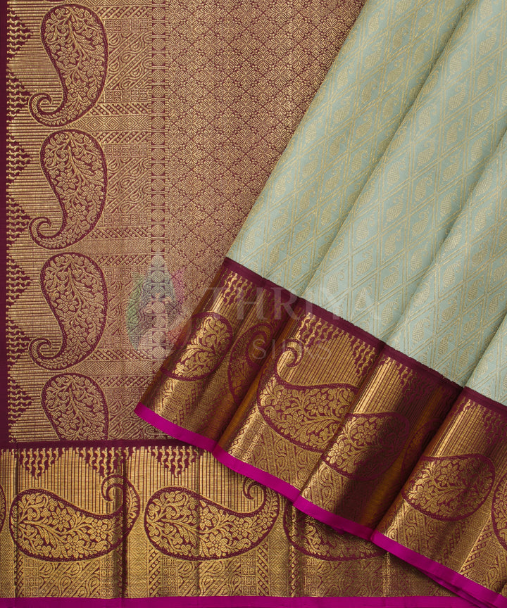 Tea Green and Brown Kanchipuram Silk Saree - TSW050706 - View 2