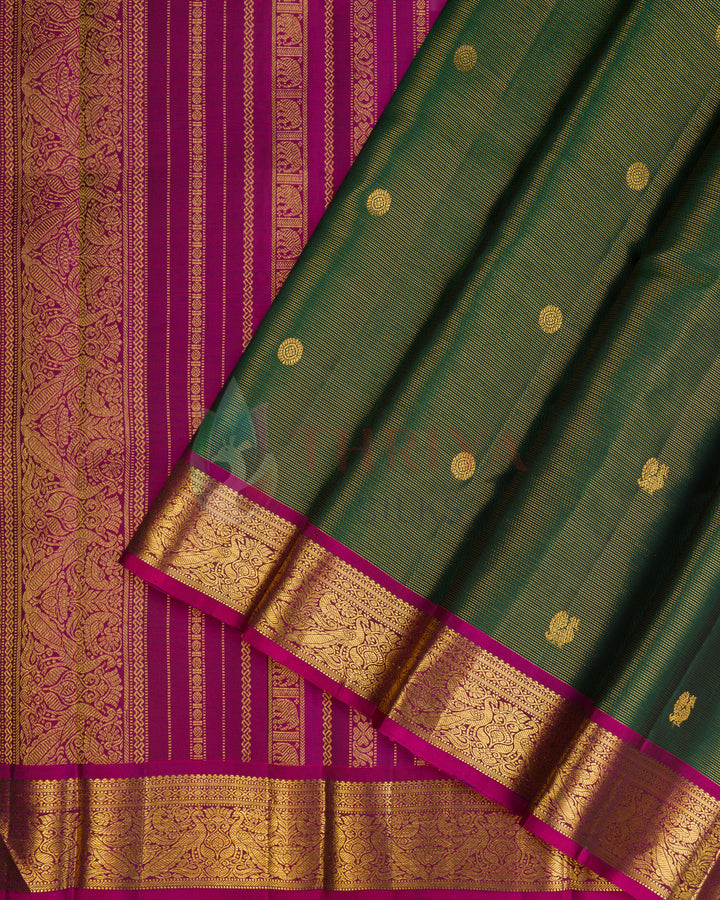Dark Green Kanchipuram Silk Saree - TSPQ100512