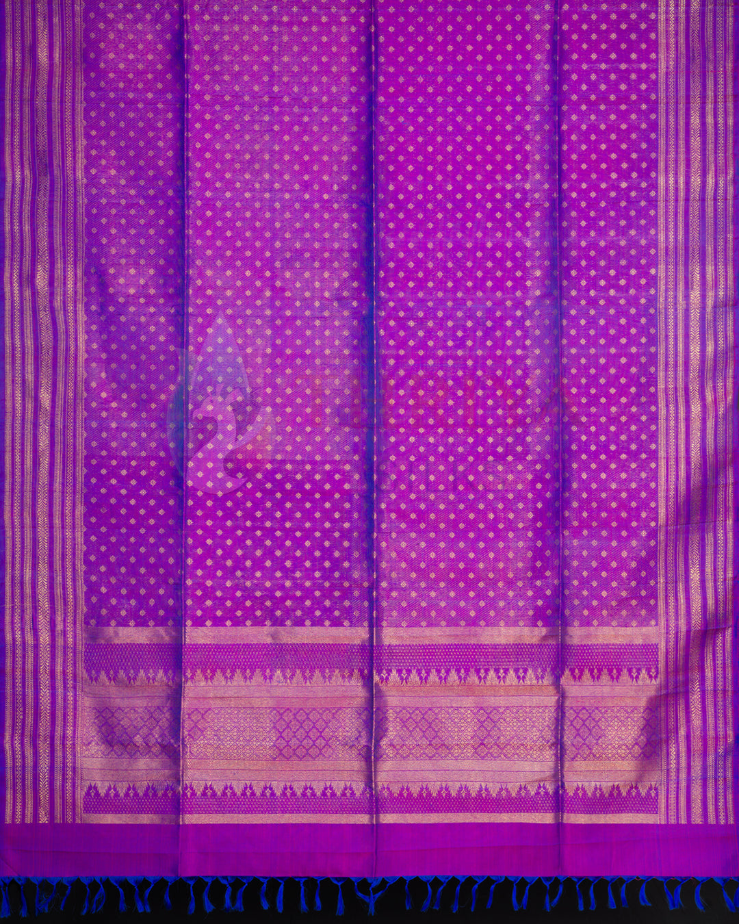 Kanchipuram Purple Dupatta with 2g Zari - TSW040403