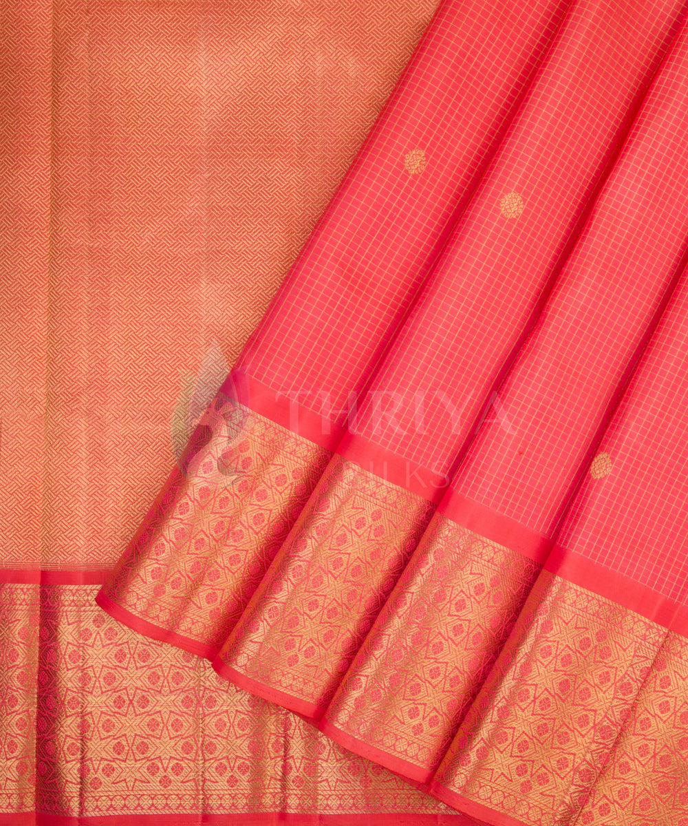 Peach Pure Zari Kanchipuram Silk Saree - TSW0804 - View 2