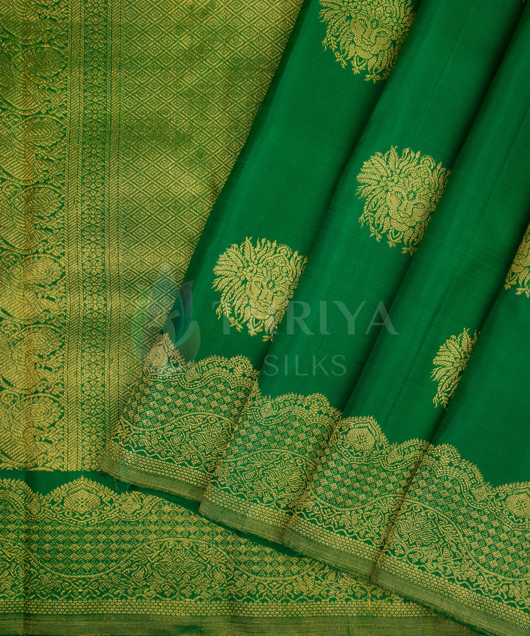 Green Kanchipuram Silk Saree - TSW0907 - View 2