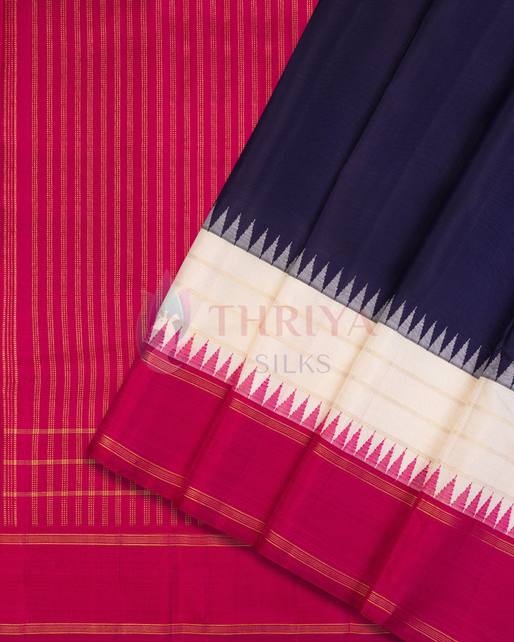 Navy Blue Kanchipuram Silk Saree -TSPQ200708