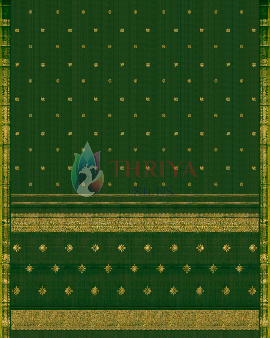 Dark Green Kanchipuram Silk Saree - TSPQ090808