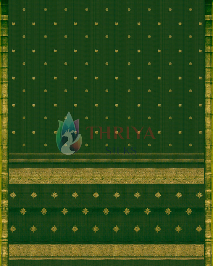 Dark Green Kanchipuram Silk Saree - TSPQ090808