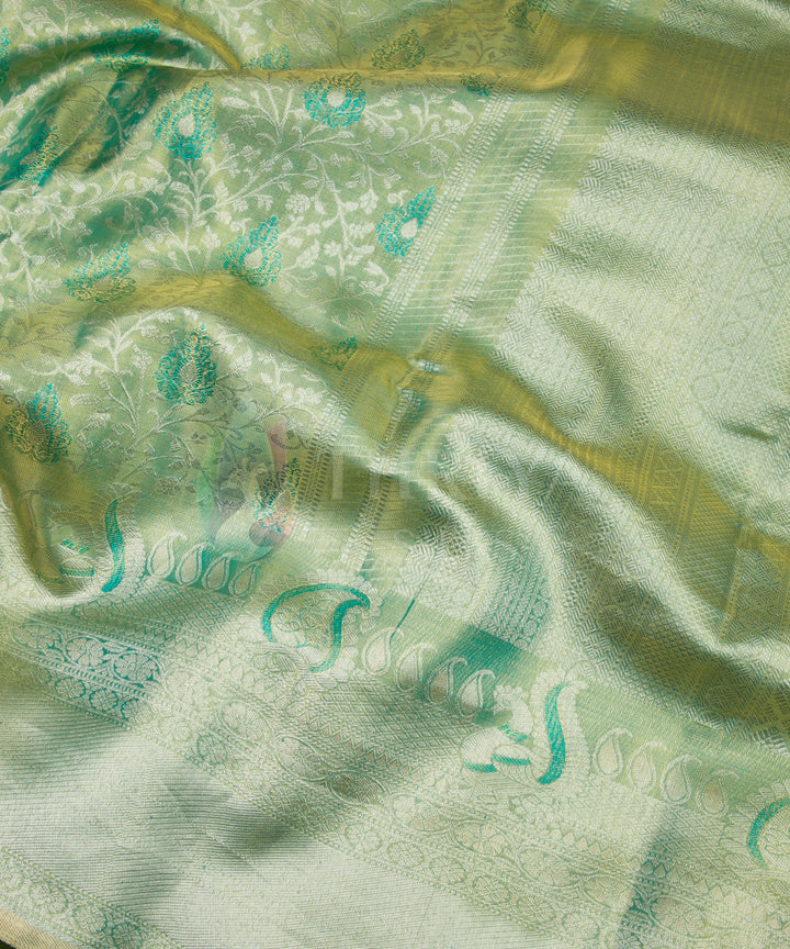 Sea Green Pure Zari Kanchipuram Silk Saree - TSW0891 - VIEW 4