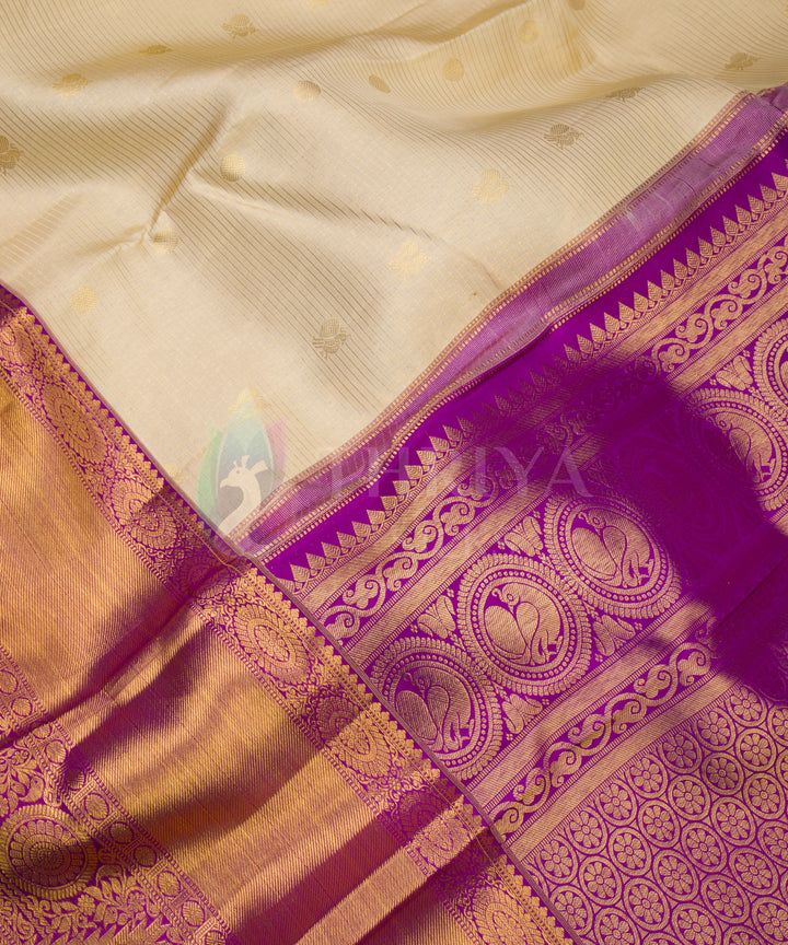 Sandal And Violet Kanchipuram Silk Saree - TSW1106 - View 4