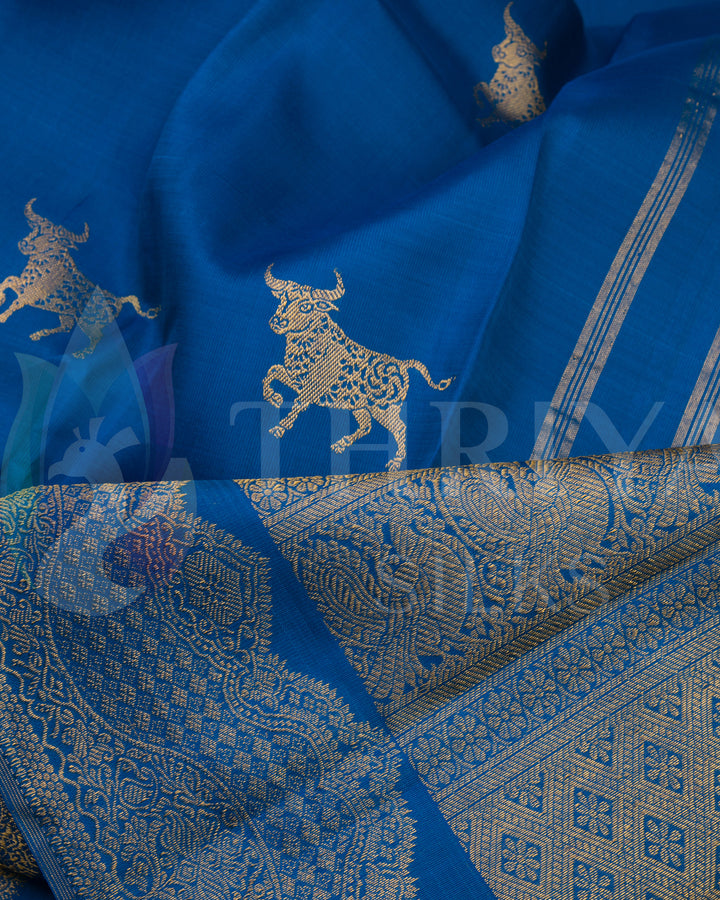 Blue Kanchipuram Silk Saree - TSW0904 - View 4