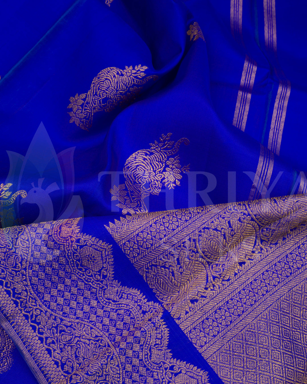 Royal Blue Kanchipuram Silk Saree - TSW0912 - View 4