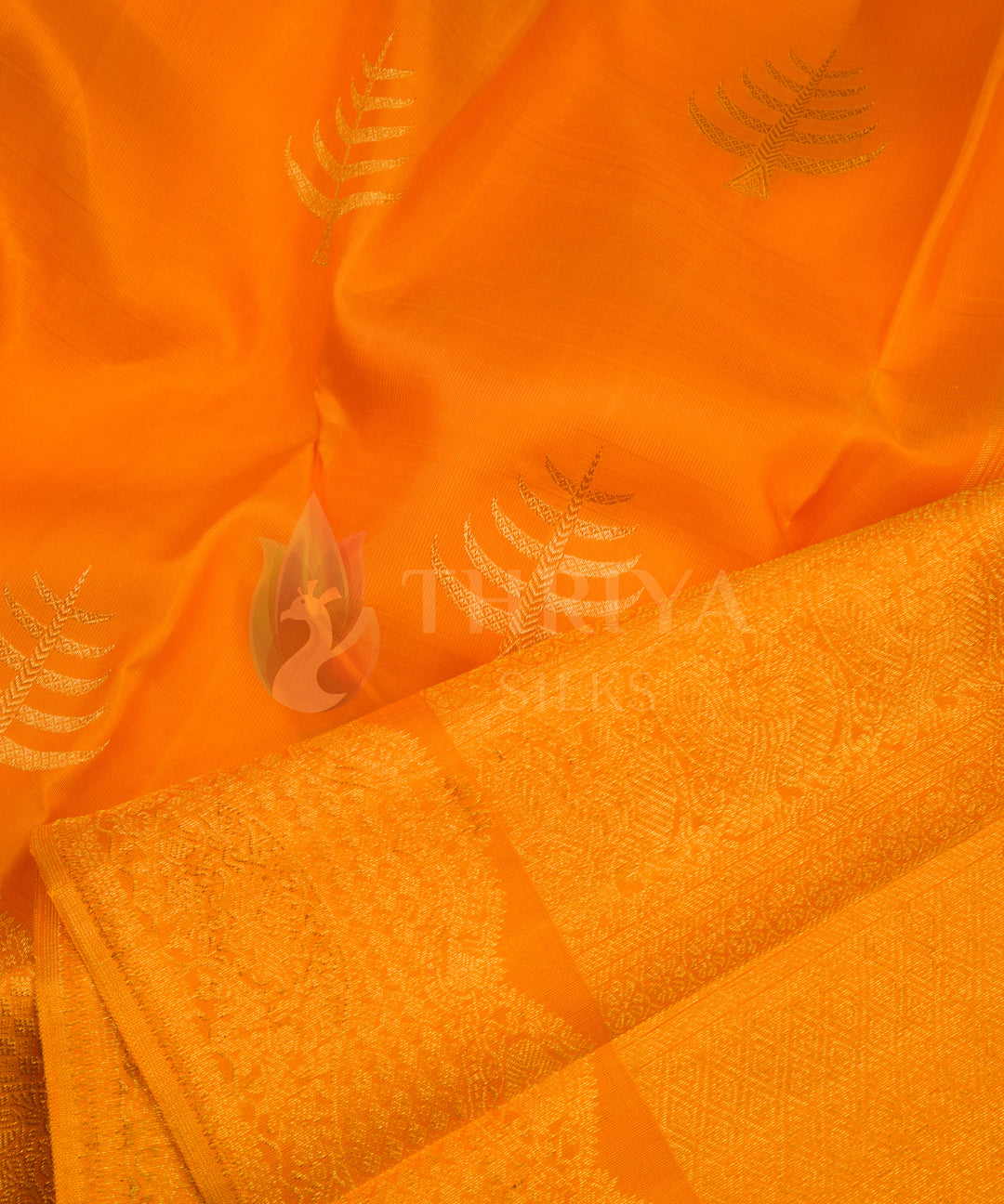 Orange Kanchipuram Silk Saree - TSW0910 - View 4