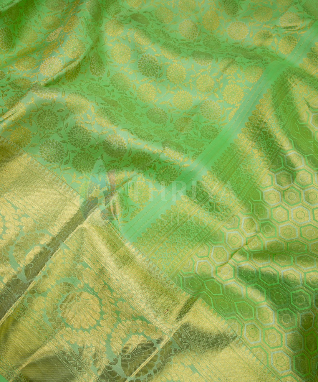 Pista Green Kanchipuram Silk Saree - TSW1177 - View 4