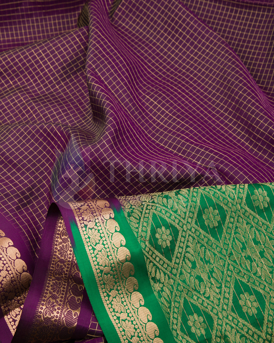 Purple And Green Soft Silk Saree - TSW060806 - View 4