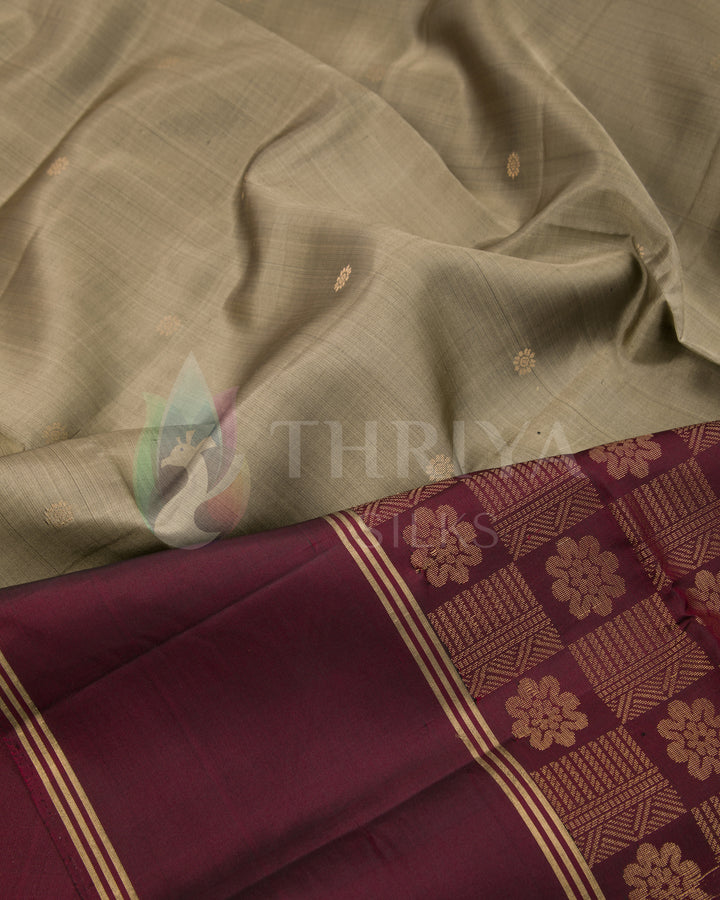 Peach And Maroon Soft Silk Saree - TSW260709 - View 4