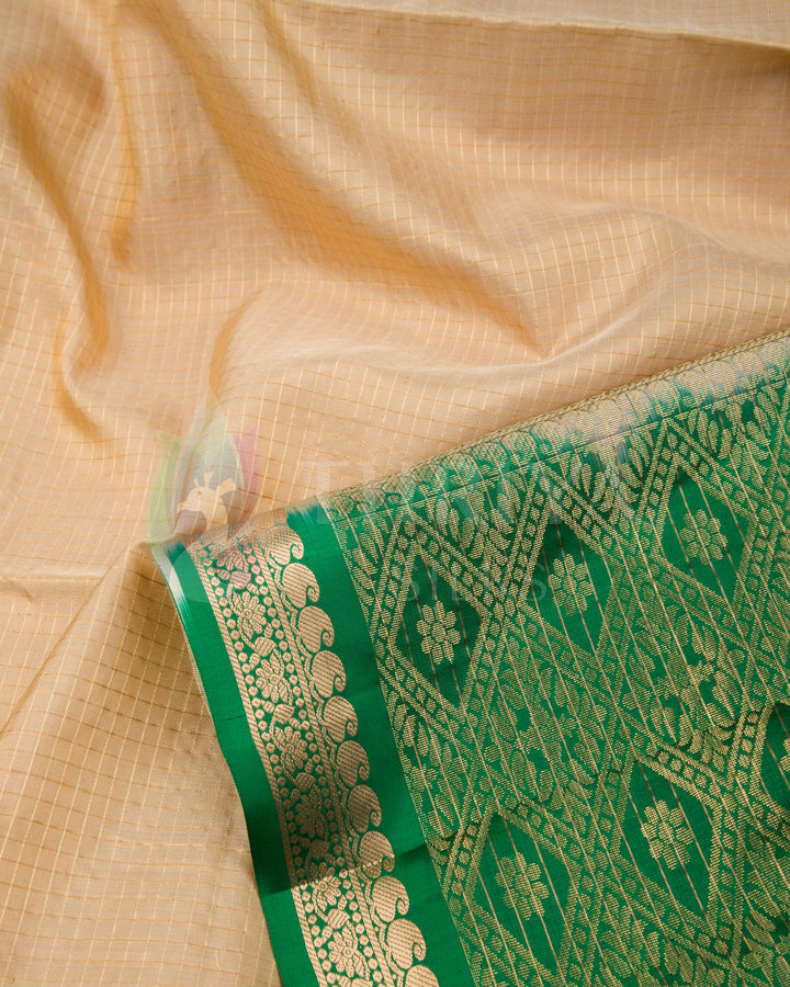 Sandal And Green Soft Silk Saree - TSW060809 - View 4