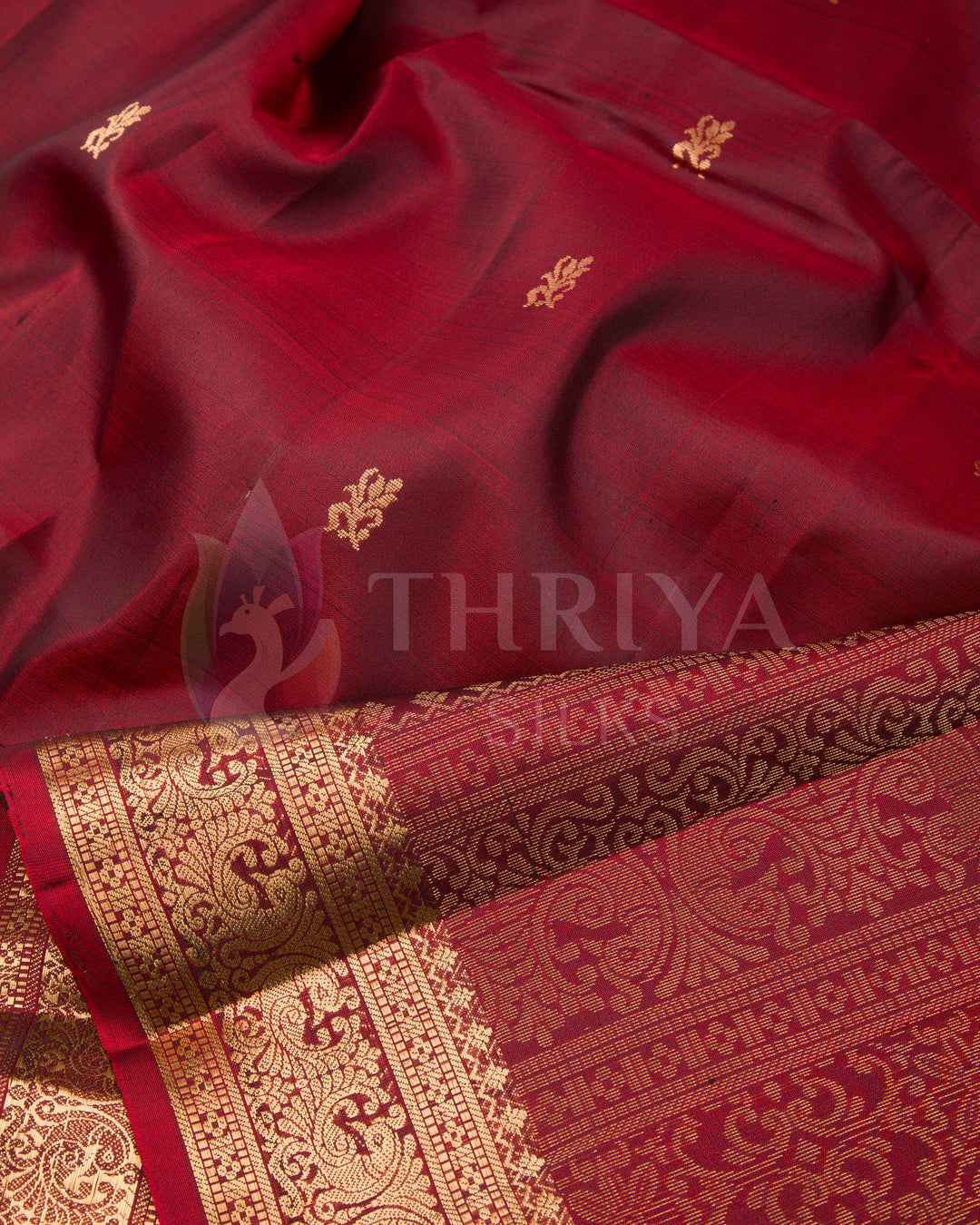 Maroon Soft Silk Saree - TSW200801 - View 4