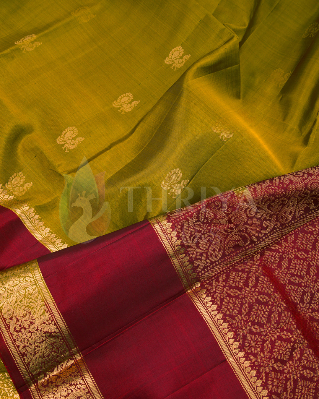 Golden And Maroon Soft Silk Saree - TSW190902