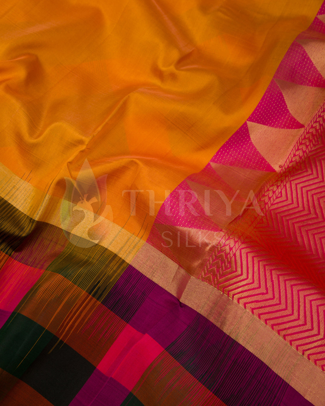 Orange And Pink Soft Silk Saree - TSW300704