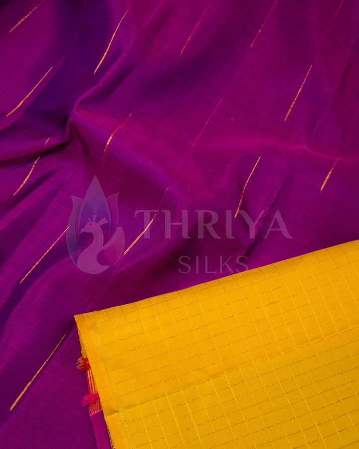 Magenta And Yellow Kanchipuram Silk Saree - TSW250908