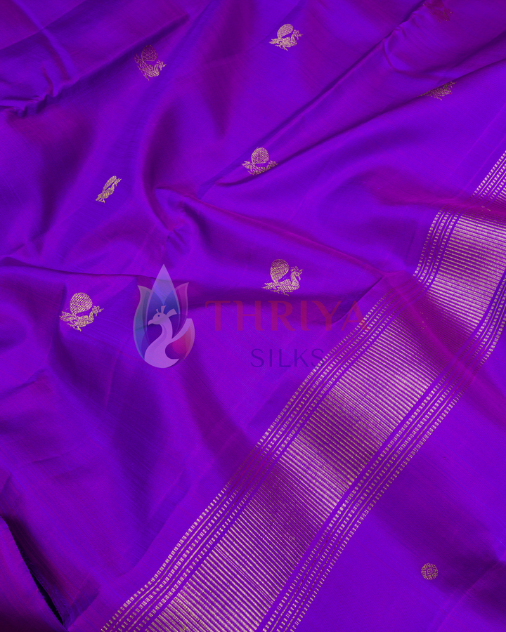 Purple Kanchipuram Silk Saree & 3G - TSPQ190704