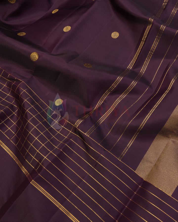 Dark Chocolate Brown Kanchipram Silk Saree - TSPQ200711