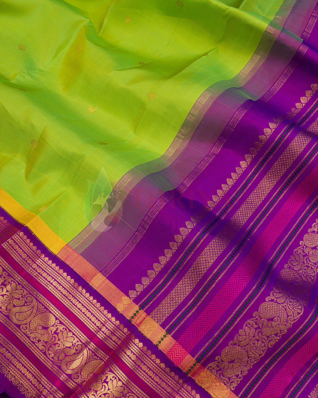 Parrot Green Kanchipuram Silk Saree - TSPQ120504