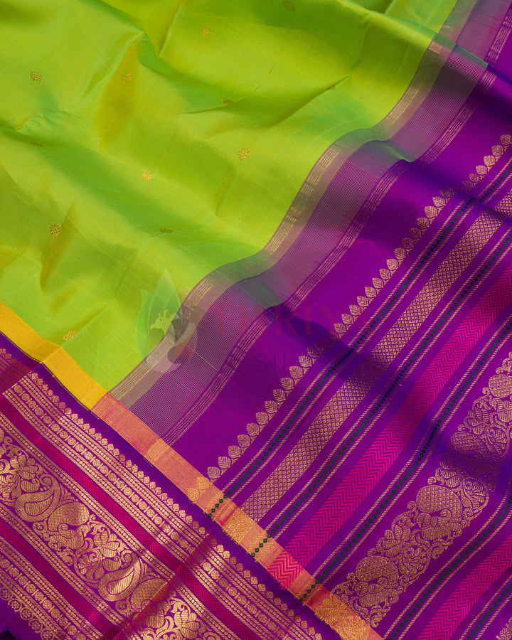 Parrot Green Kanchipuram Silk Saree - TSPQ120504