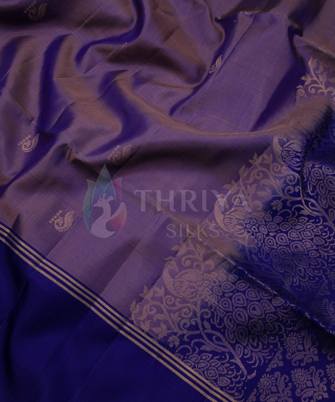 Light Purple And Royal Blue Soft Silk Saree - TS3L070507