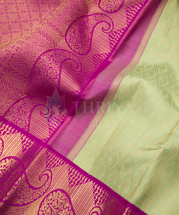 Green And Magenta Kanchipuram Silk Saree - TSWA1807